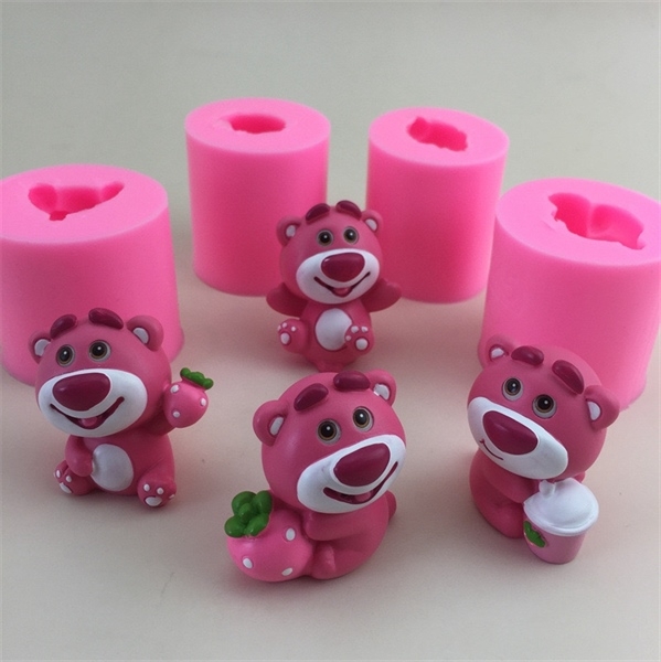 Khuôn Silicon - Động Vật - Gấu Dâu Set 4