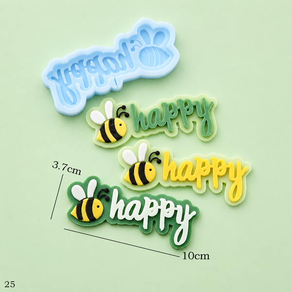 Khuôn Silicon - Chữ Happy -  Happy Ong