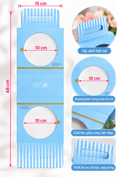 Quai Xách Giấy Hộp Cầu 390ml - Màu Xanh