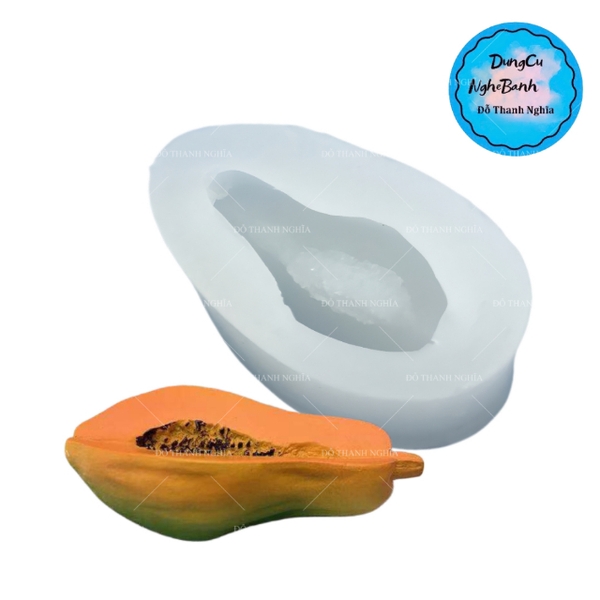 Khuôn Silicon - Trái Cây - Đu Đủ HP - Trái Đu Đủ 1/2 5cm