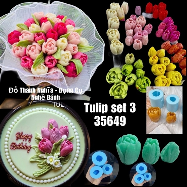 Khuôn Silicon - Tulip Thái HOT Set 3