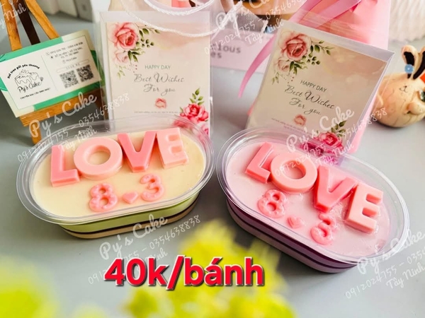 Khuôn Silicon - Chữ LOVE Kèm Tim Lá Hoa