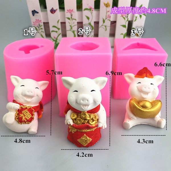 Khuôn Silicon - Động Vật - Heo Set 3