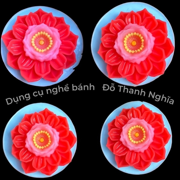 Khuôn Silicon - Hoa Sen Thái Nở - Mã C 8cm Màu Trắng Sale 59k