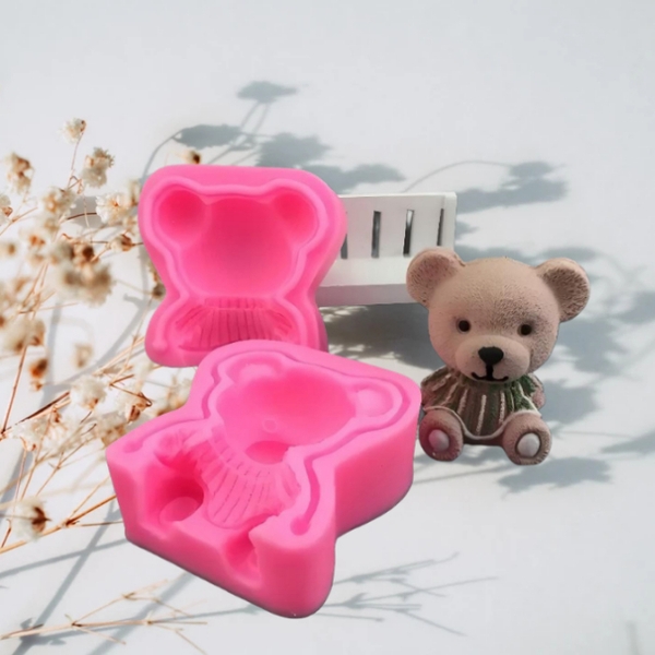 Khuôn Silicon - Động Vật - Gấu 2 Mảnh 8cm