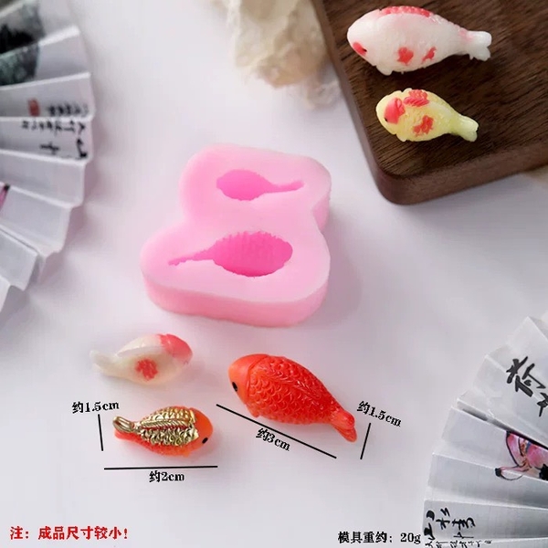 Khuôn Silicon - Biển - Cá Koi Cá Chép Vượt Vũ Môn 9cm 2 Mảnh