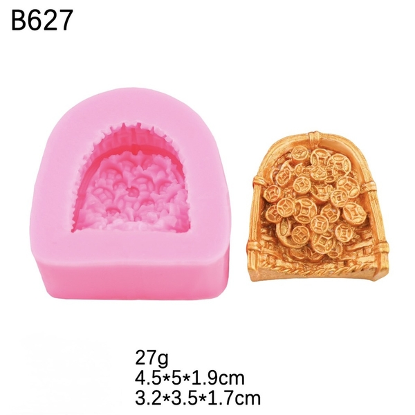 Khuôn Silicon - Hủ Vàng Rá Vàng Set 2 - 3.6cm