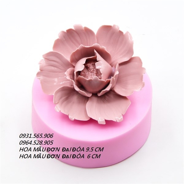 Khuôn Silicon - Hoa Mẫu Đơn - 9.5cm - Đại Đóa