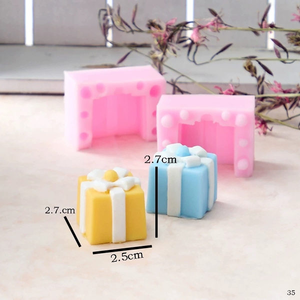 Khuôn Silicon - Hộp Quà - 2 Mảnh 2.7cm