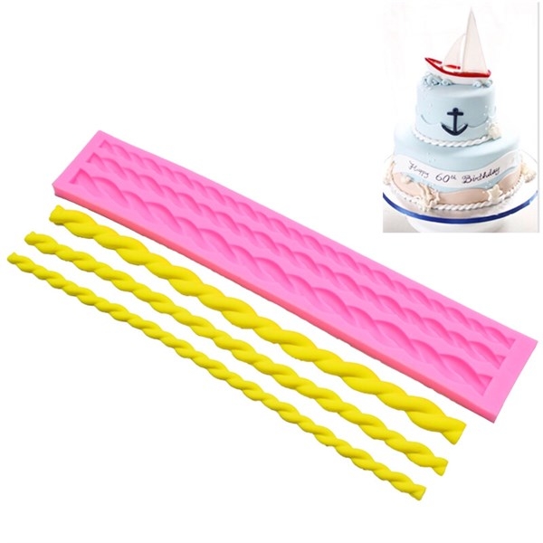 Khuôn Silicon - Viền Chuỗi Dây - Xoắn 3c - 29cm