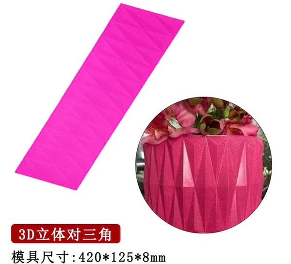Khuôn Silicon - Viền Mảng 2D - Vuông Tam Giác Sọc 39cm