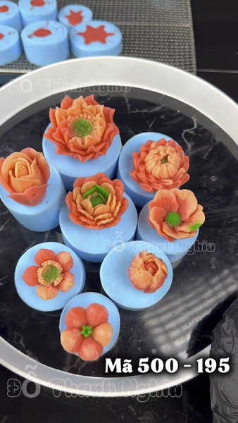 Combo 8 Khuôn Silicon Sen Cúc Hồng 500 -195