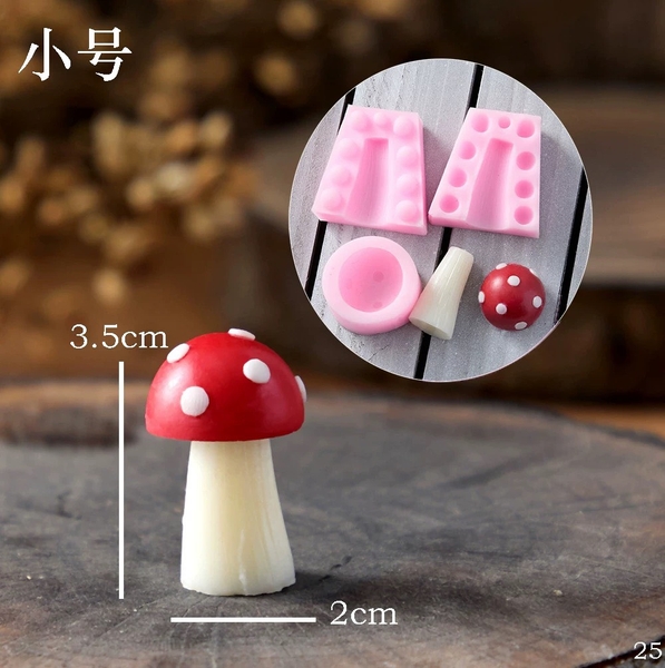 Khuôn Silicon - Rau Củ - Nấm 3 Mảnh 3.5cm