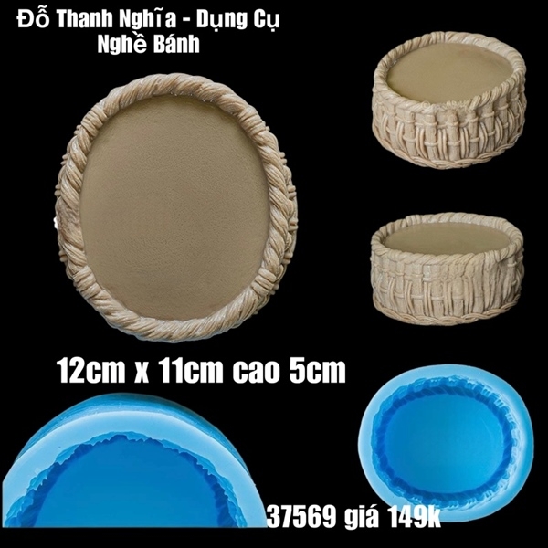 Khuôn Silicon - Chậu Cây - Đan Lưới 12cm