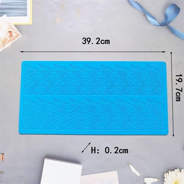 Khuôn Silicon - Viền Mảng Họa Tiết - Ren 2 dãy - 39x8cm