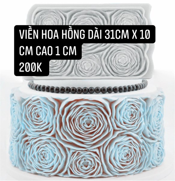 Khuôn Silicon - Viền Mảng Họa Tiết - Hoa Hồng Ốp 31x10cm