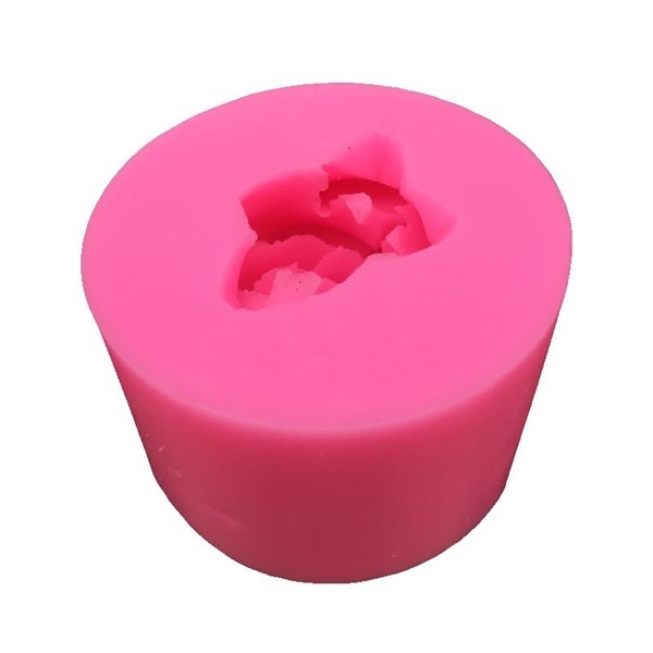 Khuôn Silicon - Hoa Hồng Nở - 7cm - Chùm 2 Kèm Nụ Lá