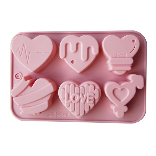 Khuôn Silicon - Trái Tim Kiểu - Vĩ 6c TH Love Nhịp