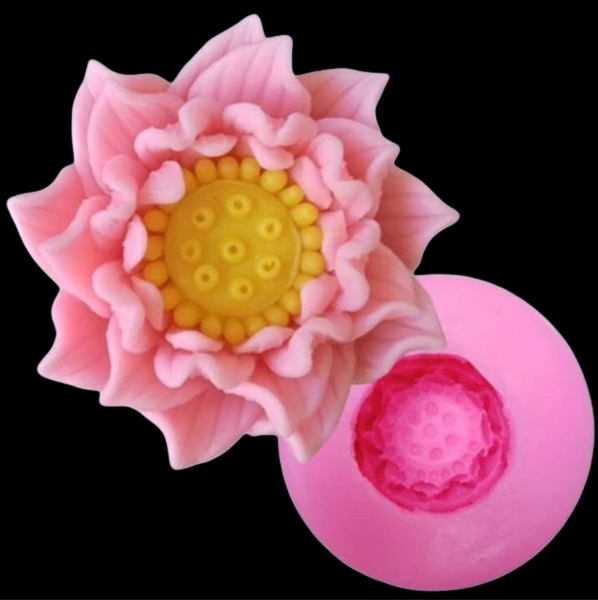 Khuôn Silicon - Hoa Sen - Nhụy Cánh Nhọn 6.3cm