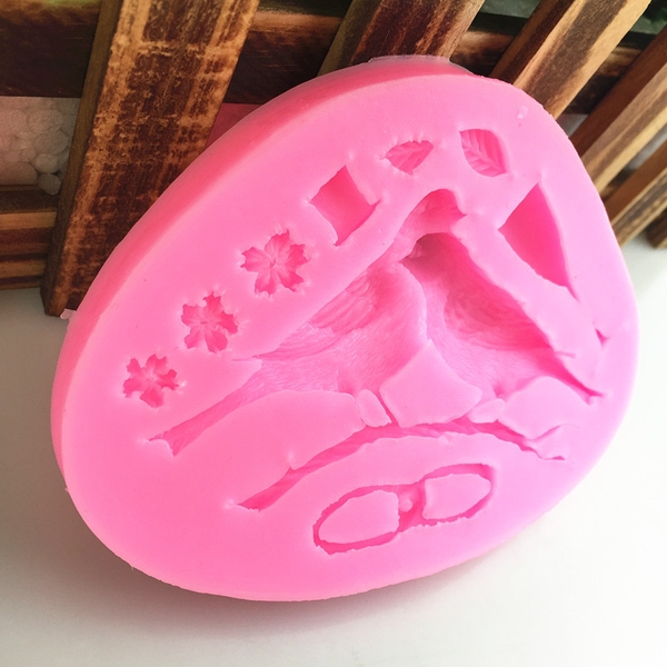 Khuôn Silicon - Động Vật - Chim Cây Lá - 2c