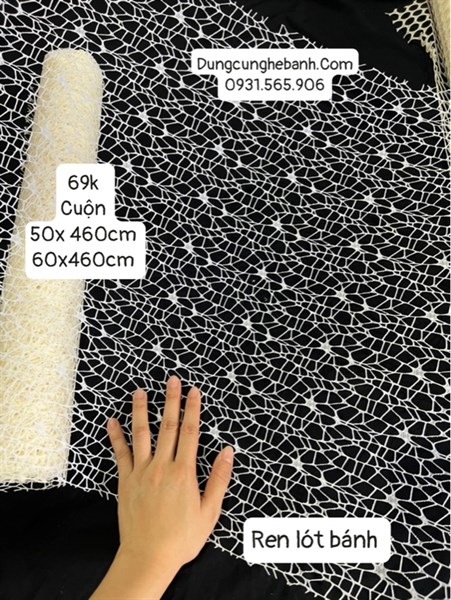 Cuộn Ren Lót Bánh Bảng Rộng 50cm Dài 4.6m - Ren Nhện - Chọn Màu