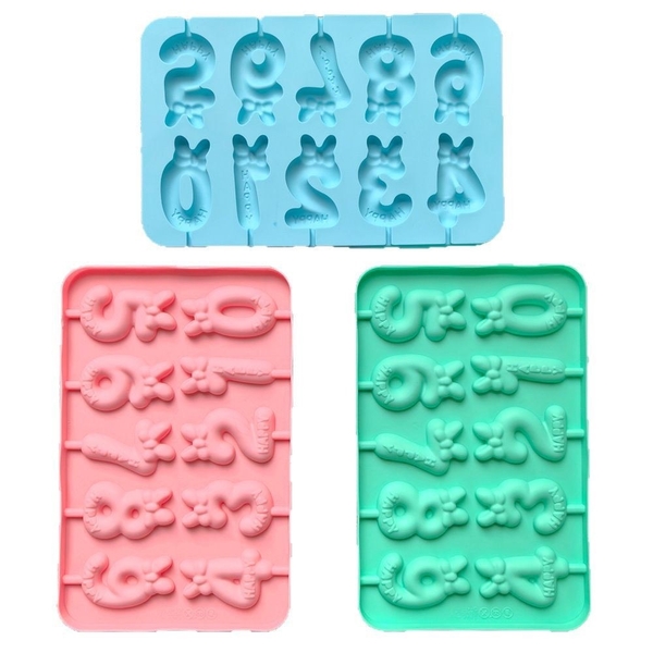 Khuôn Silicon - Số 0-9 - Nơ 5.8cm