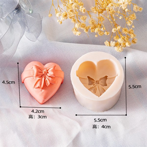 Khuôn Silicon - Trái Tim Kiểu - Set 4 Tim Love Hoa