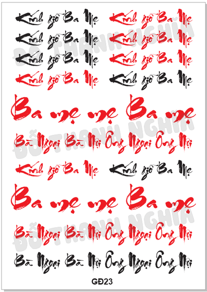 Decal Chủ Đề Gia Đình - GĐ -GĐ23