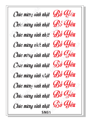 Decal Chủ Đề Sinh Nhật - DSN - DSN61