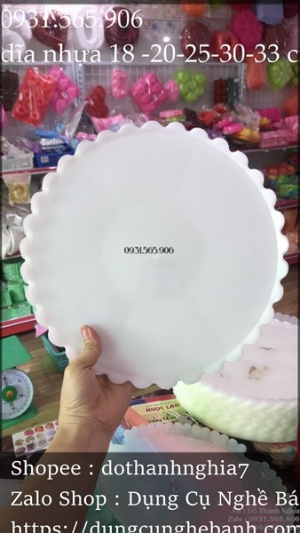 Dĩa Nhựa Lót Bánh - Tròn - 19cm