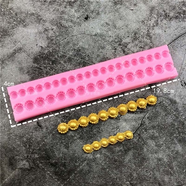 Khuôn Silicon - Viền Chuỗi Dây - Hạt Nút 2c - 20cm