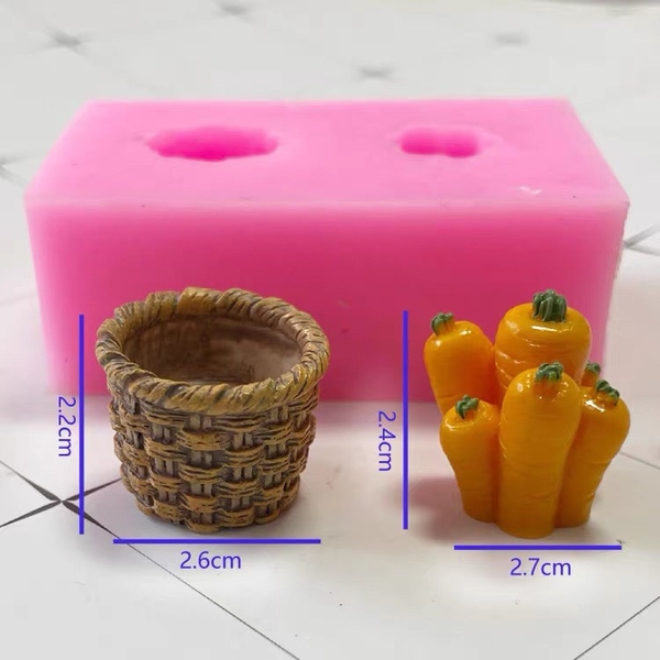 Khuôn Silicon - Rau Củ - Cà Rốt Giỏ 2c