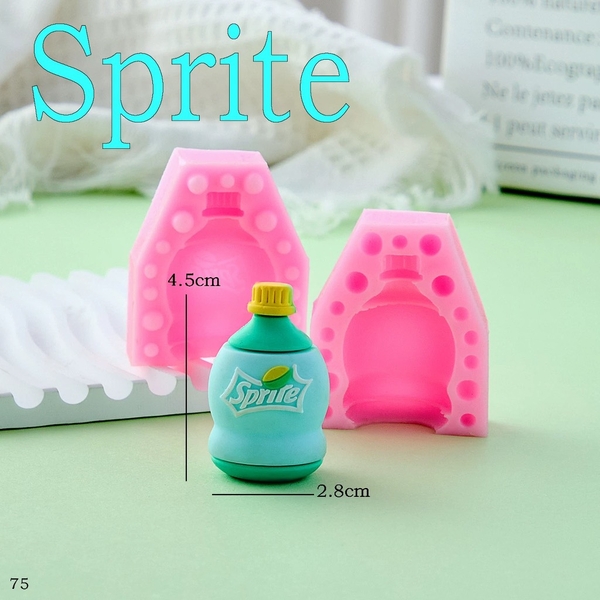 Khuôn Silicon Nước Uống Chai Sprite 2 Mảnh 4.5cm