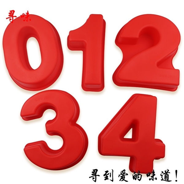 Khuôn Silicon - Số 0-9 - Số To 25cm (9 & 6 dùng chung)