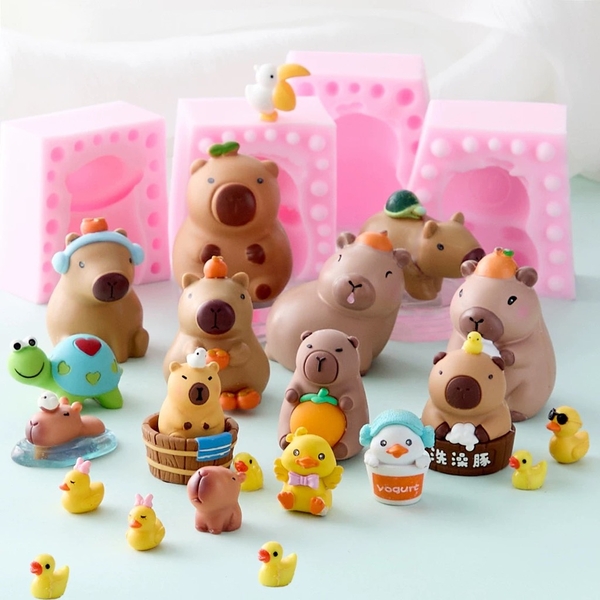 Khuôn Silicon - Động Vật - Capybara 2 Mảnh Quay Đầu