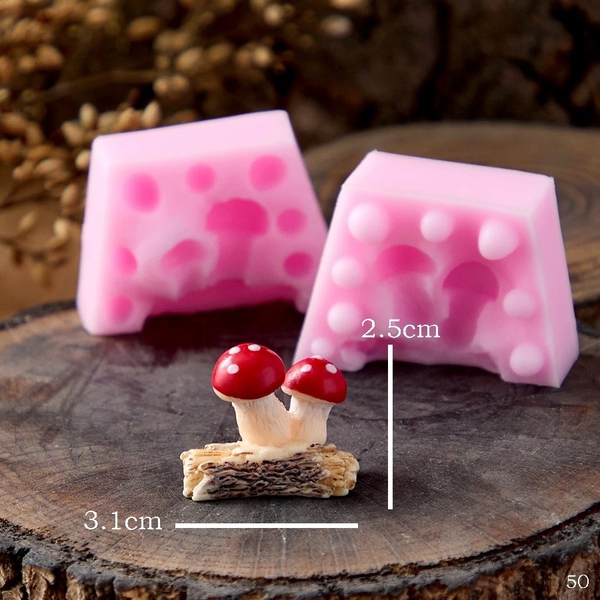 Khuôn Silicon - Rau Củ - Nấm  Gỗ 2 Mảnh 2.5cm