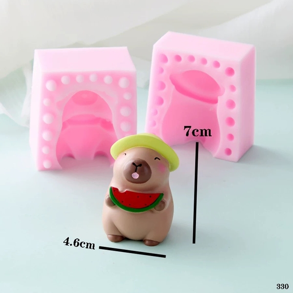 Khuôn Silicon - Động Vật - Capybara 2 Mảnh Dưa Hấu