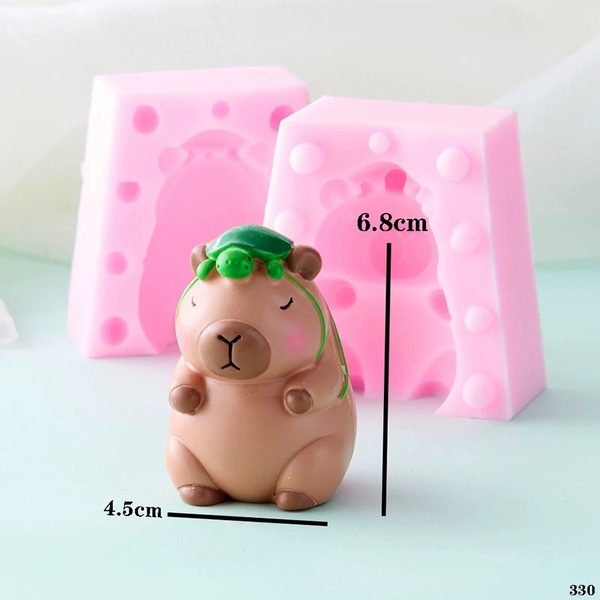 Khuôn Silicon - Động Vật - Capybara 2 Mảnh Đội Rùa