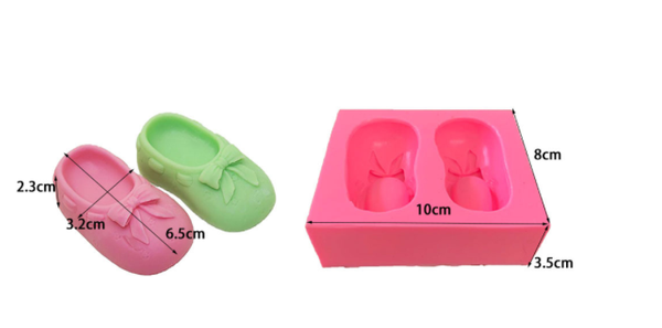 Khuôn Silicon - Em Bé Giày - Đôi Nơ 6.5cm