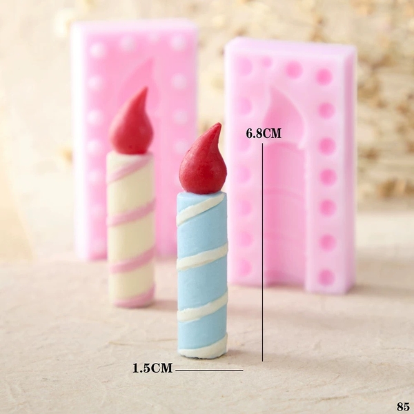 Khuôn Silicon - Noel - Nến Đèn Cầy 2 Mảnh 6.8cm