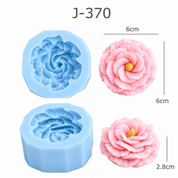 Khuôn Silicon -  Hoa Cúc Nhụy Cánh Xoay Nhiều Tầng J-370