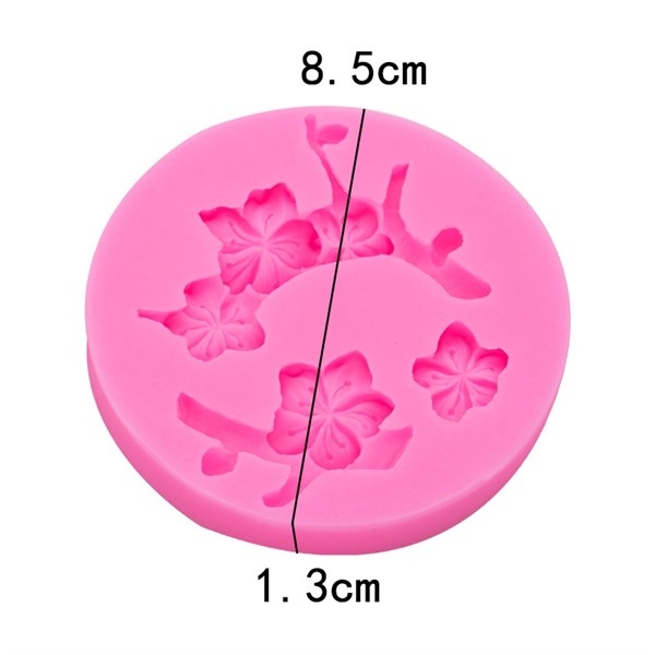 Khuôn Silicon - Hoa Mai Đào Nằm - 6.5cm - Cành Cây - 2c