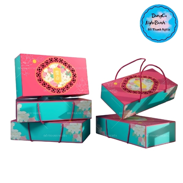 Hộp Giấy - Bánh Trung Thu Quai Xách - 2 Bánh - 2B02