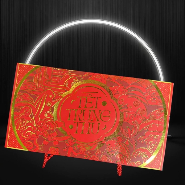 Hộp Giấy - Bánh Trung Thu Quai Xách - 2 Bánh - 2B02 Thấp 6cm