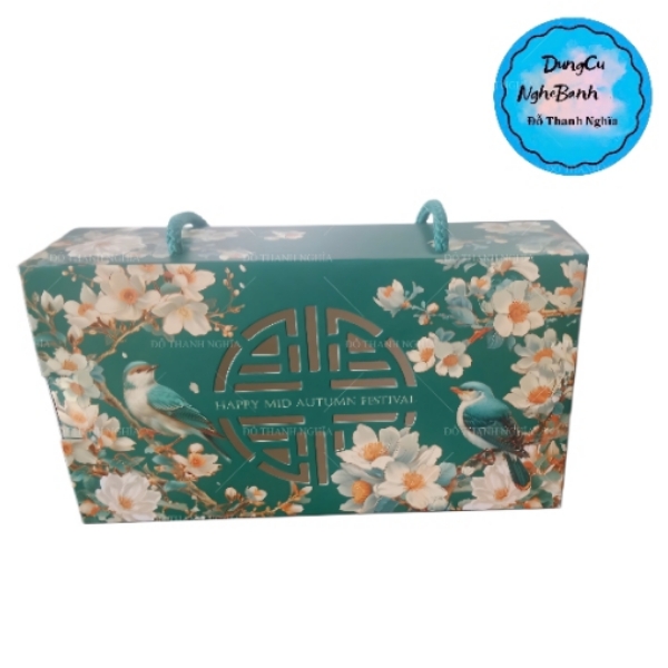 Hộp Giấy - Bánh Trung Thu Quai Xách - 2 Bánh - 2B03 Thấp 6cm