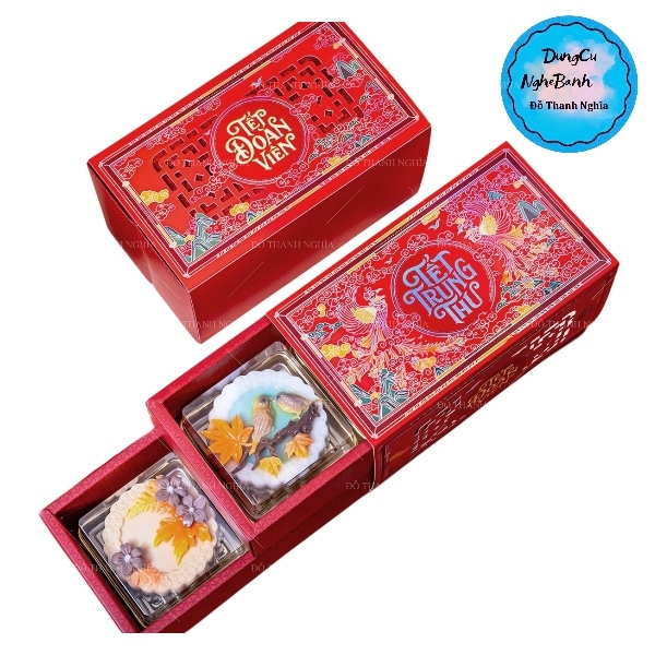 Hộp Giấy - Bánh Trung Thu Quai Xách - 4 Bánh - 4B01