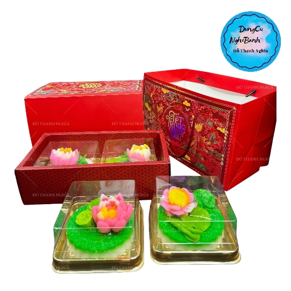 Hộp Giấy - Bánh Trung Thu Quai Xách - 4 Bánh - 4B01