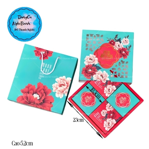 Hộp Giấy - Bánh Trung Thu Quai Xách - 4 Bánh - 4D03