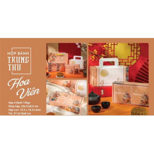 Hộp Giấy - Bánh Trung Thu Quai Xách - 4 Bánh - 4N05