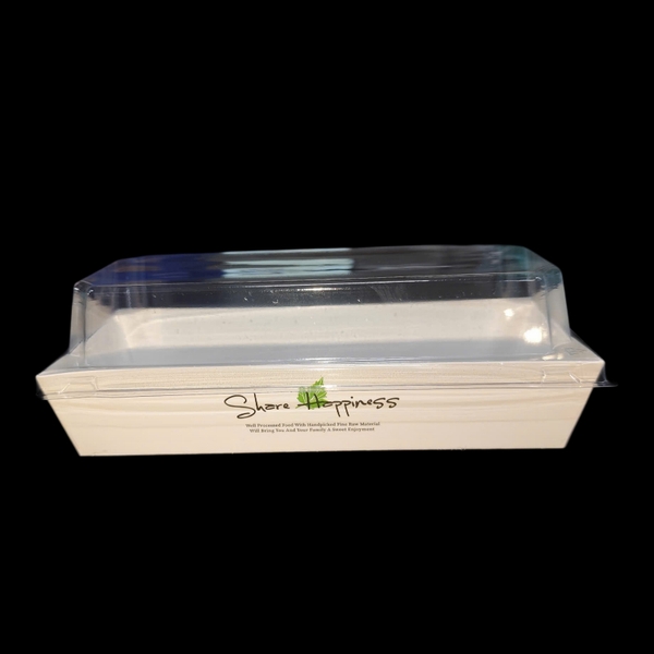 Hộp Giấy Kraft - Nắp Nhựa - Chữ Nhật 17x6cm Cao 6cm - TRẮNG